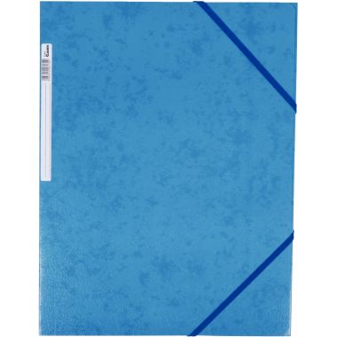 Chemise 3 rabats à élastiques en carte grainée 5/10ème 450g, bleu