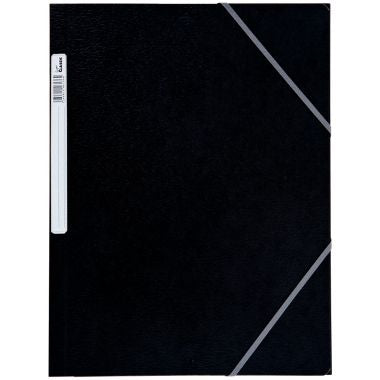 Chemise 3 rabats à élastiques en carte grainée 5/10ème 450g, noir