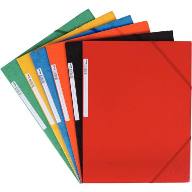 Chemise 3 rabats à élastiques en carte grainée 5/10ème 450g, rouge