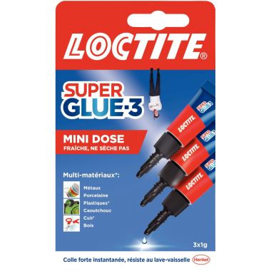 Blister de 3 tubes colle 1g superglue 3