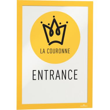 Sachet de 2 cadres d'affichage A4 adhésif repositionnable avec contour magnétique jaune