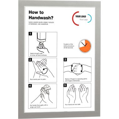 Boîte de 10 cadres d'affichage A4 adhésif repositionnable avec contour magnétique argent