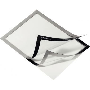 Boîte de 10 cadres d'affichage A4 adhésif repositionnable avec contour magnétique argent