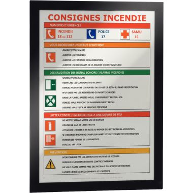Durable - Boîte de 10 cadres d'affichage A4 adhésif repositionnable avec contour magnétique noir - 488201