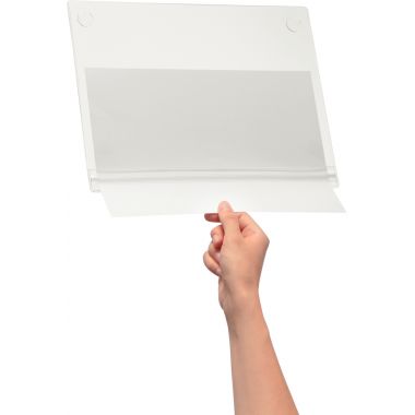 Sachet de 5 pochettes d'affichage étanches adhésives transparentes A4