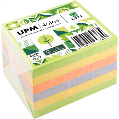 Lot de 6 blocs repositionnables 100 feuilles 75x75mm coloris spring