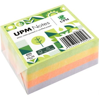 Bloc cube repositionnable 75 x 75 mm 400feuilles coloris SPRING