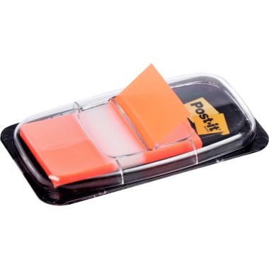 Carte de 50 index post-it repositionnables format 25,4 x 43 mm orange