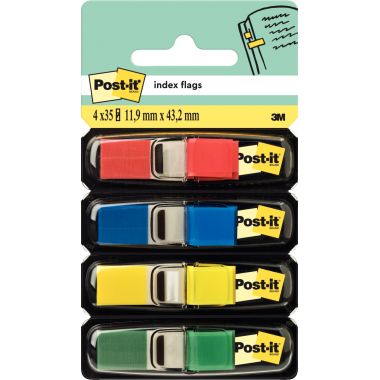 Carte de 4 x 35 index post-it étroit format 12 x 44 mm