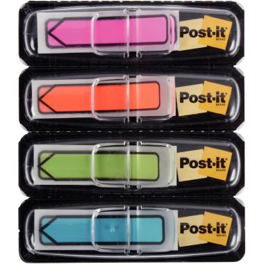 Carte de 4x24 marque-pages flèches post-it couleurs fun assorties
