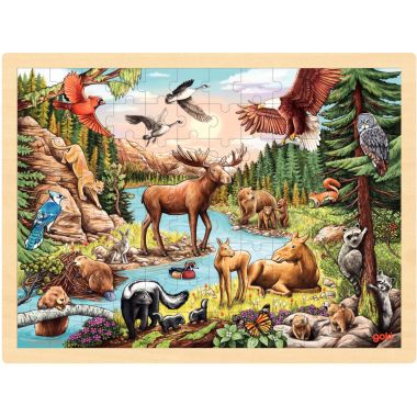 Lot de 4 puzzles à cadre en bois 96 pièces, thèmes divers (lot n°2)