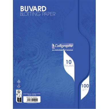 Paquet de 10 buvards, format 16x21 cm, 100g