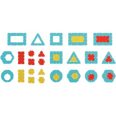 Jeu de construction les formes géométriques translucides