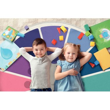 Tapis diamètre 200cm arc en ciel