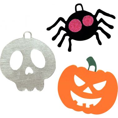 Lot de 36 suspensions Halloween en carton blanc