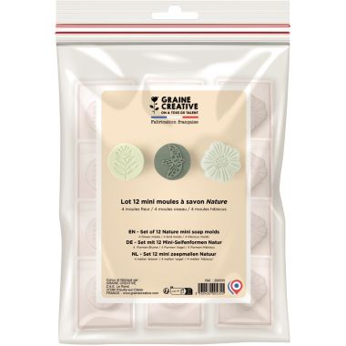Lot de 12 mini moules, les savons Nature