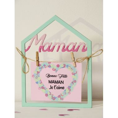 Cadre en bois 2D, Maman