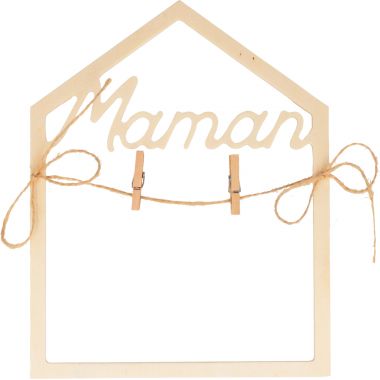 Cadre en bois 2D, Maman