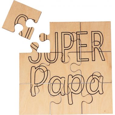Puzzle en bois 9 pièces, Super Papa