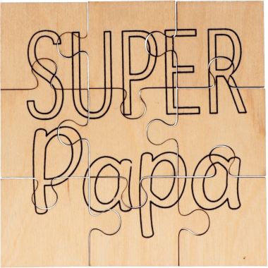 Puzzle en bois 9 pièces, Super Papa
