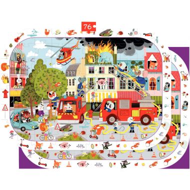 Puzzle d'observation 76 pièces, les pompiers