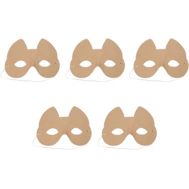Lot de 5 masques CHAT en carton pour enfant