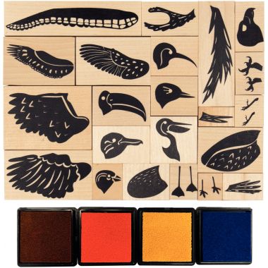 Tampons encreurs oiseau 17x13cm