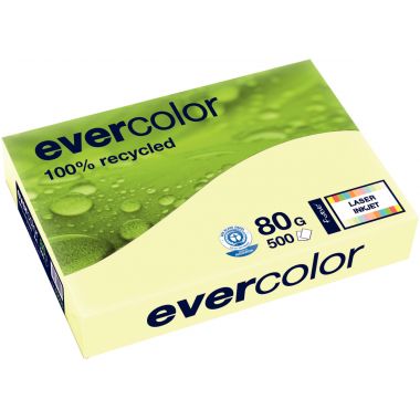 Ramette  de 500 feuilles format A4 80g jaune recyclé EVERCOLOR