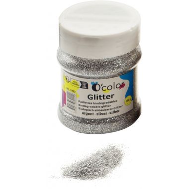 Shaker de paillettes biodégradables 100grammes coloris argent