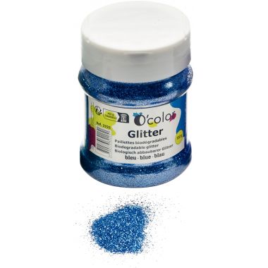 Shaker de paillettes biodégradables 100grammes coloris bleu