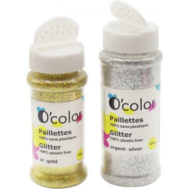 Pot de 100 grammes de paillettes sans plastique coloris or