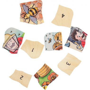 Puzzle 4 niveaux en bois, le miel