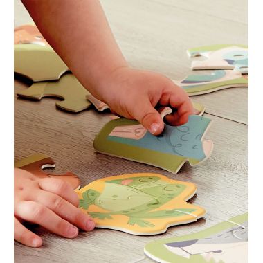 Boite de 10 puzzles contour, les animaux de la forêt