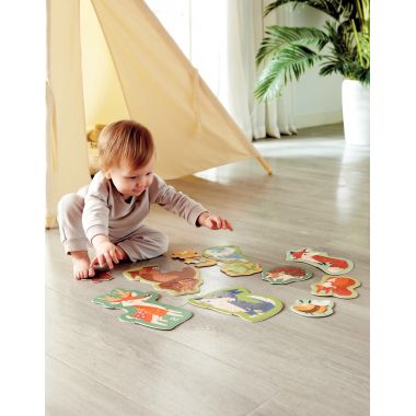 Boite de 10 puzzles contour, les animaux de la forêt