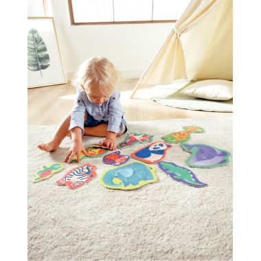 Boite de 10 puzzles contour, les animaux sauvages