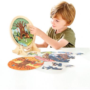 Puzzles en bois sur chevalet, les 4 saisons