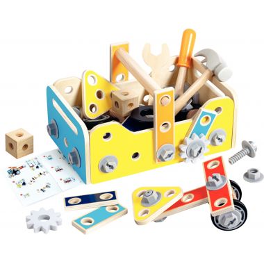 Boite à outils en bois, 83 pièces
