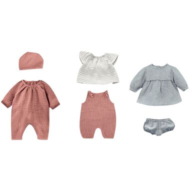 Lot de 3 tenues filles pour poupées 30/32 cm
