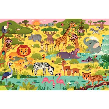 Puzzle d'observation 60 pièces, la savane