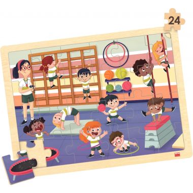 Lot de 4 puzzles à cadre en bois 24 pièces, l'école inclusive