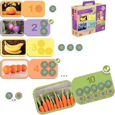 Boite de 10 puzzles progressifs, apprendre à compter de 1 à 10