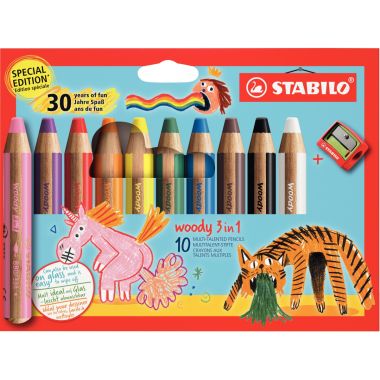 Stabilo - Etui de 10 crayons Woody 30 ans + 1 taille-crayon - 880/10-3