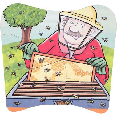 Puzzle 4 niveaux en bois, le miel