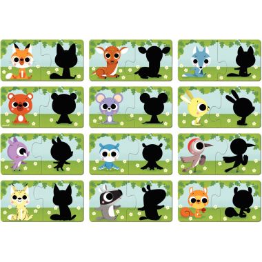 Boite de 12 puzzles duo, les ombres