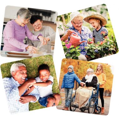 Lot de 4 puzzles en plastique souple 25 pièces, les grands-parents