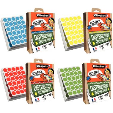 Ecopack de 12000 gommettes rondes assorties