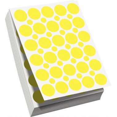 Recharge pour Ecopack de 3000 gommettes rondes jaune