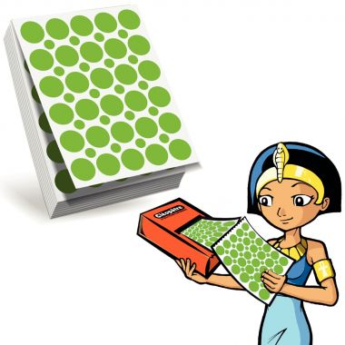 Recharge pour Ecopack de 3000 gommettes rondes vert