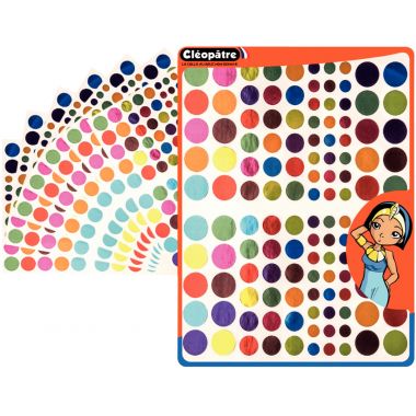 Pochette de 744 gommettes rondes métallisées assorties