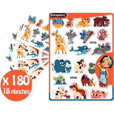 Pochette de 180 maxi gommettes animaux et leurs bébés